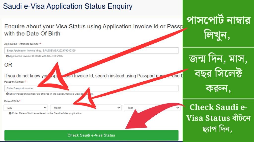 পাসপোর্ট নাম্বার দিয়ে ভিসা চেক - সৌদি ভিসা চেক
